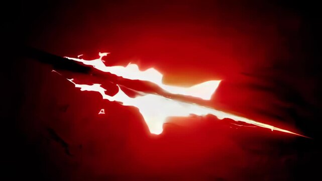 A Red Sword Slash Cutting through a Black Background
