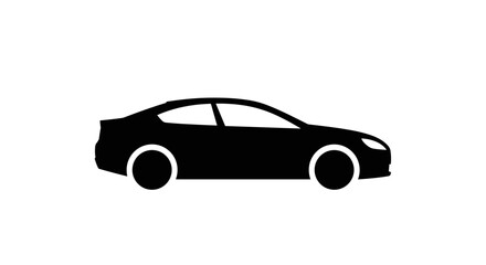 Fototapeta premium Black car silhouette driving.
