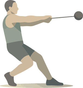 Hammer Throw Athlete Illustration vector