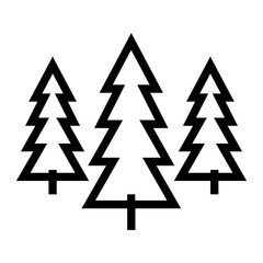 Obraz premium Line icon of three evergreen trees
