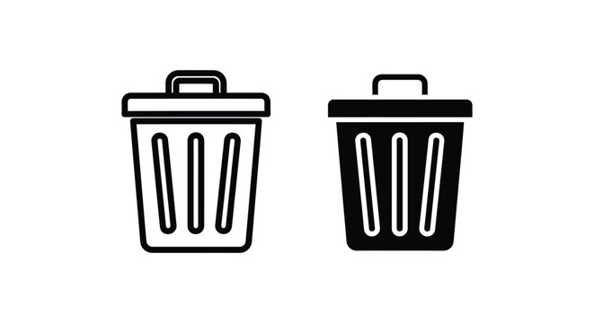 Simple digital icons representing deleted files or the trash bin function
