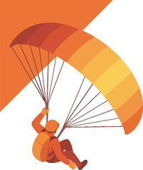 Obraz premium Paraglider with Orange and Yellow Canopy in Abstract Setting
