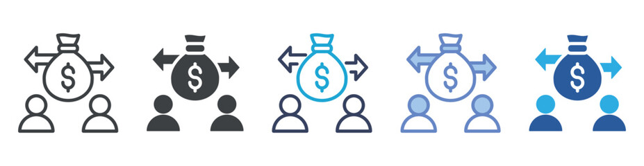 Fototapeta premium Financial Transaction icon set multiple style collection