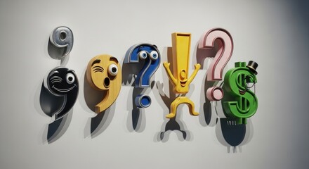 Playful Punctuation Marks - A Whimsical Visual Display.