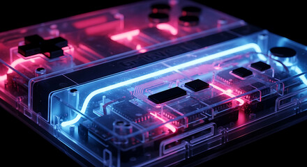 Obraz premium fiber optics background with lots light spots