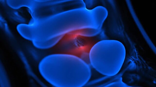 Spine MRI Scan Showing Herniated Disc.