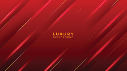 Red Luxury Background With Gold Lines and Glitter Effect. Elegant style vector design