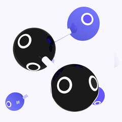 set of blue and black berries