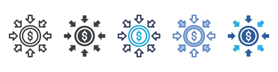 Fototapeta premium Income icon set multiple style collection