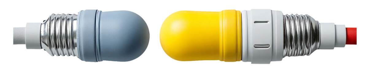 Colorful Clipart of Bulb Bases with Distinct Shapes and Colors for Design Use