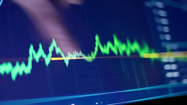 Analyzing Audio Waveforms on a Digital Display for Sound Engineering.