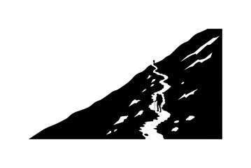 Minimalist Mountain Silhouette Vector Artwork