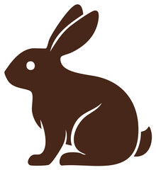 Obraz premium Stylized brown rabbit icon simple graphic design element animal symbol