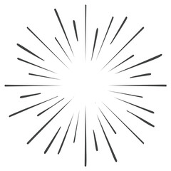 Obraz premium Hand drawn burst illustration of sunburst or radial explosion in minimalist vector style, perfect for adding dramatic light or energy