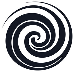 Abstract spiral design in black and white, vector illustration