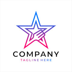 Obraz premium A logo combining a fork and a star. This logo is perfect for a food business.