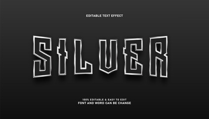 Silver Chrome Metallic Editable Text Effect with Futuristic Gaming Style