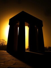 Fototapeta premium Shadowed form of forgotten marks, a stark monument to mistakes erased, bathed in stark, directional light, still life, artistic