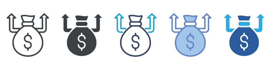 Obraz premium Capital icon set multiple style collection