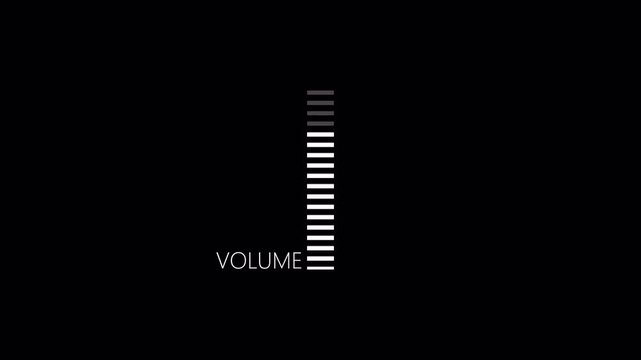 Animation of speaker volume with alpha channel, Speaker volume animation with transparent background ,Modern volume slider animation in 4k.