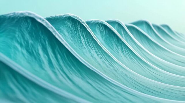 Close-up view of a series of ocean waves in a row