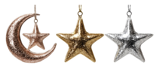 Obraz premium Decorative Metallic Moon and Star Charms for Creative Projects and Crafts