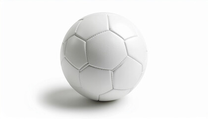 Plain white soccer ball isolated on white background with shadow