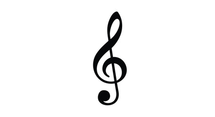Black treble clef musical symbol a striking visual silhouette © FARABI