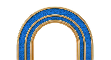Fototapeta premium Archway with Gold Trim and Blue Geometric Pattern