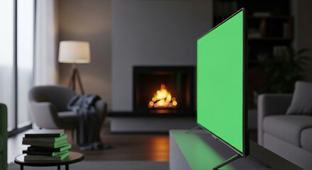 Living Room with Television and Fireplace in a Relaxing Setting