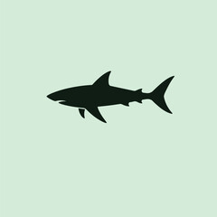 Obraz premium Shark logo vector icon silhouette illustration.