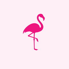 Flamingo logo vector icon silhouette illustration.