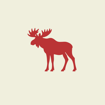 Moose logo vector icon silhouette illustration.