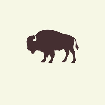 Buffalo logo vector icon silhouette illustration.