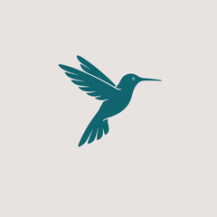 Obraz premium Hummingbird logo vector icon silhouette illustration.