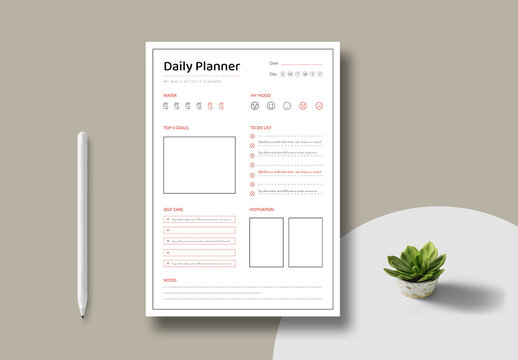 Daily Planner Template Layout