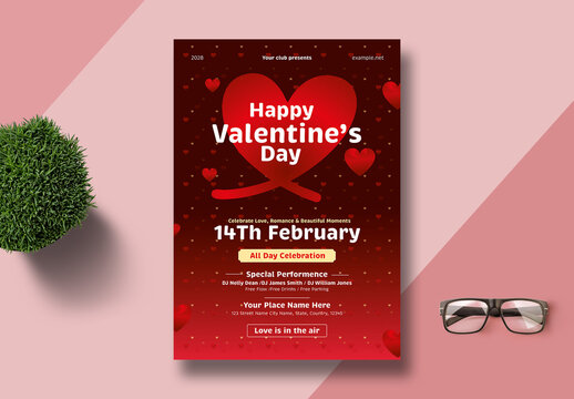Editable Happy Valentines Day Flyer