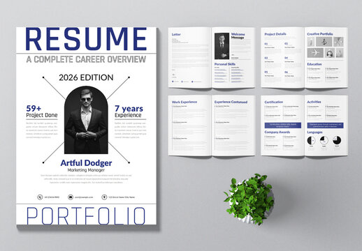 Resume Booklet Template Layout