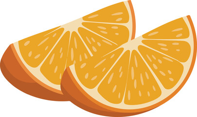 slice of orange isolated on white