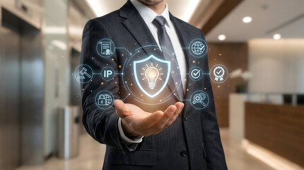 Global Patent and IP Security Hologram with Legal Icons