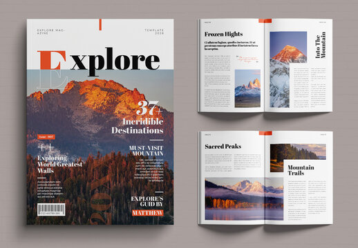 Explore Mountain Magazine Template