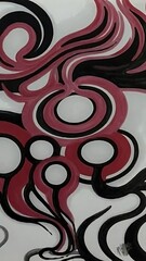 Abstract design with swirling red black.