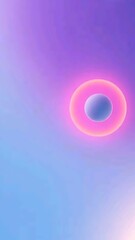Glowing neon circle in purple background.