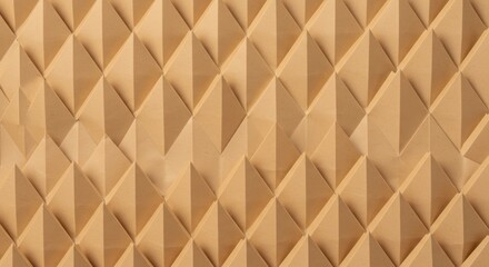 Fototapeta premium Geometric Origami: Beige Paper Diamond Pattern with Sharp Shadows and Precise Folds