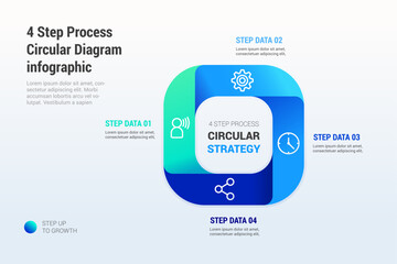 4 Step Process Circular Diagram infographic