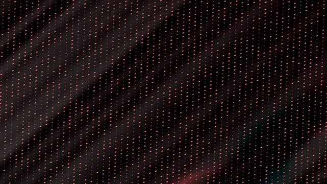Abstract dark background with numerous small, glowing pink dots arranged in a grid pattern, featuring diagonal light streaks.