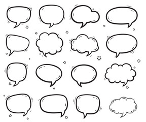 Fototapeta premium Collection of 16 unique comic speech bubbles in various shapes