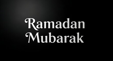 Ramadan Mubarak greeting on elegant black background