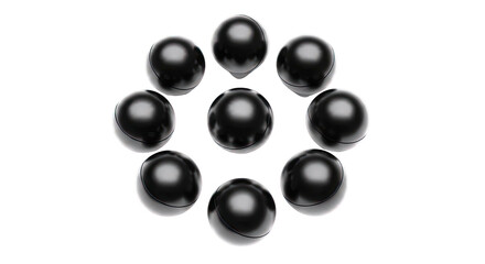 Array of Black Spheres in a Circular Formation