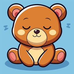 Fototapeta premium Cute Sitting Teddy Bear Cartoon Vector 